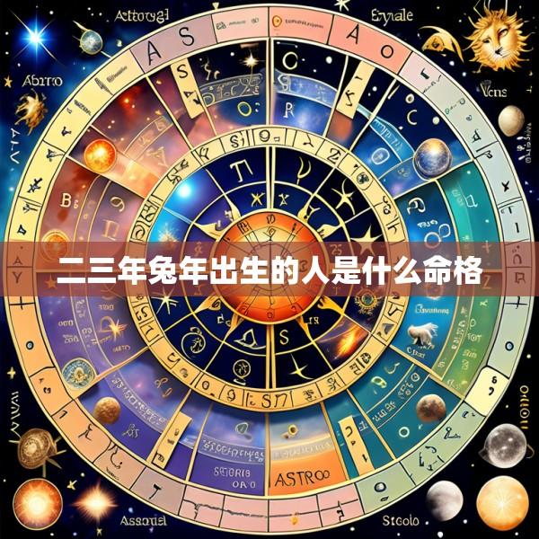 二三年兔年出生的人是什么命格