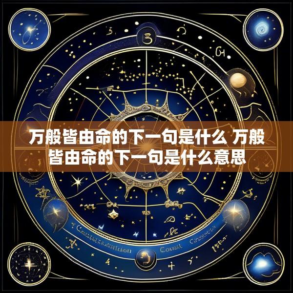 万般皆由命的下一句是什么 万般皆由命的下一句是什么意思