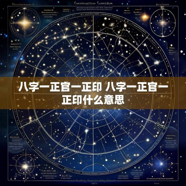 八字一正官一正印 八字一正官一正印什么意思