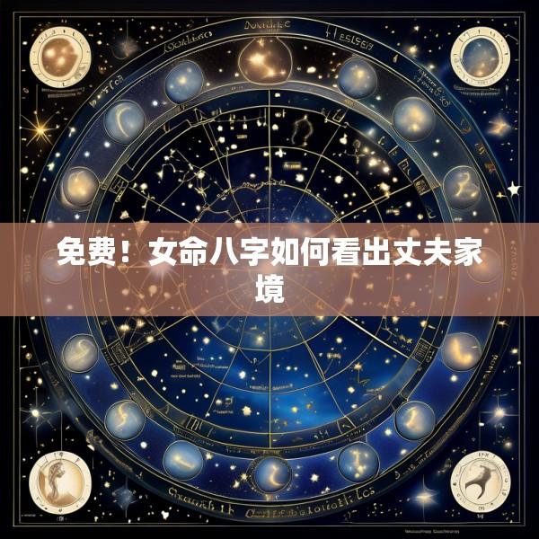 免费！女命八字如何看出丈夫家境