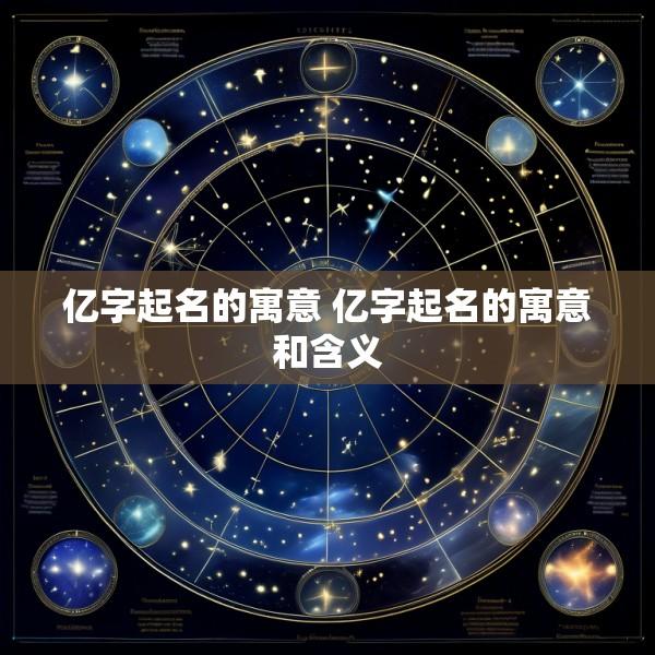 亿字起名的寓意 亿字起名的寓意和含义