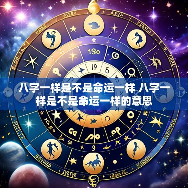 八字一样是不是命运一样 八字一样是不是命运一样的意思