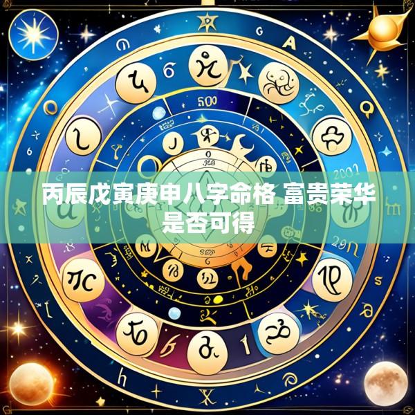 丙辰戊寅庚申八字命格 富贵荣华是否可得