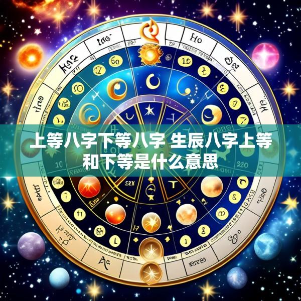 上等八字下等八字 生辰八字上等和下等是什么意思