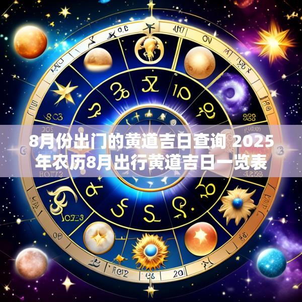 8月份出门的黄道吉日查询 2025年农历8月出行黄道吉日一览表