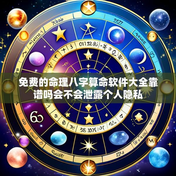 免费的命理八字算命软件大全靠谱吗会不会泄露个人隐私