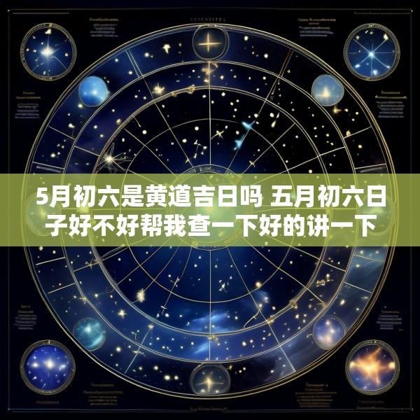 5月初六是黄道吉日吗 五月初六日子好不好帮我查一下好的讲一下
