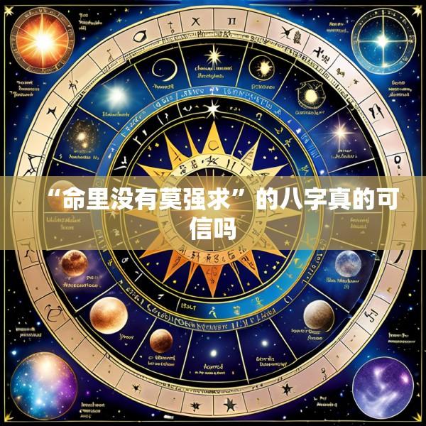“命里没有莫强求”的八字真的可信吗