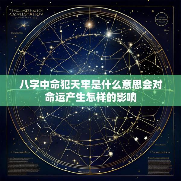 八字中命犯天牢是什么意思会对命运产生怎样的影响