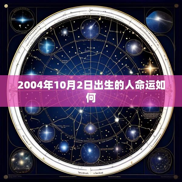 2004年10月2日出生的人命运如何