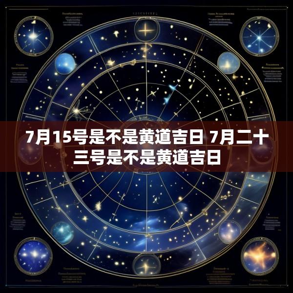 7月15号是不是黄道吉日 7月二十三号是不是黄道吉日