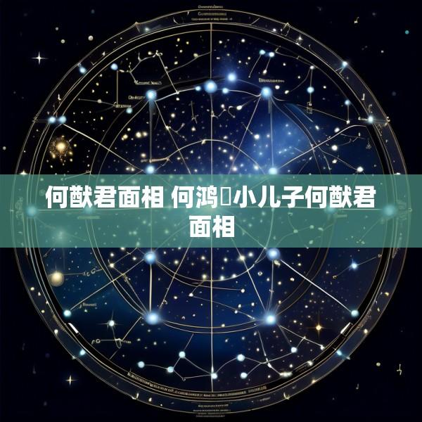 何猷君面相 何鸿燊小儿子何猷君面相