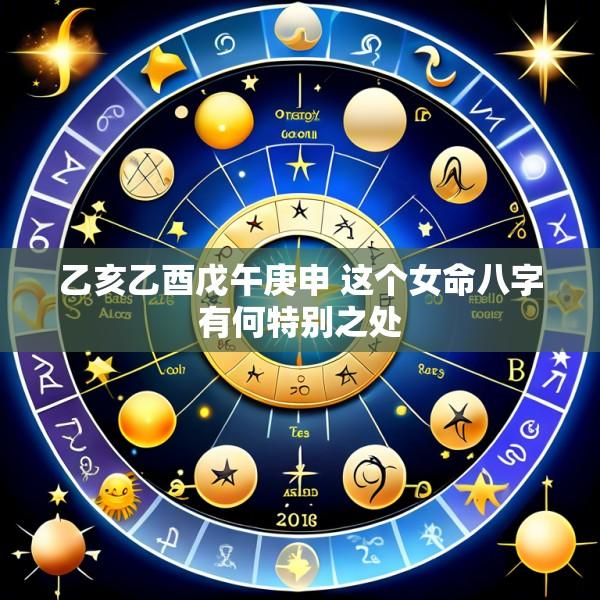 乙亥乙酉戊午庚申 这个女命八字有何特别之处