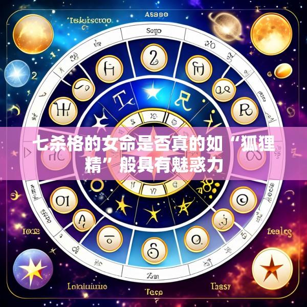 七杀格的女命是否真的如“狐狸精”般具有魅惑力