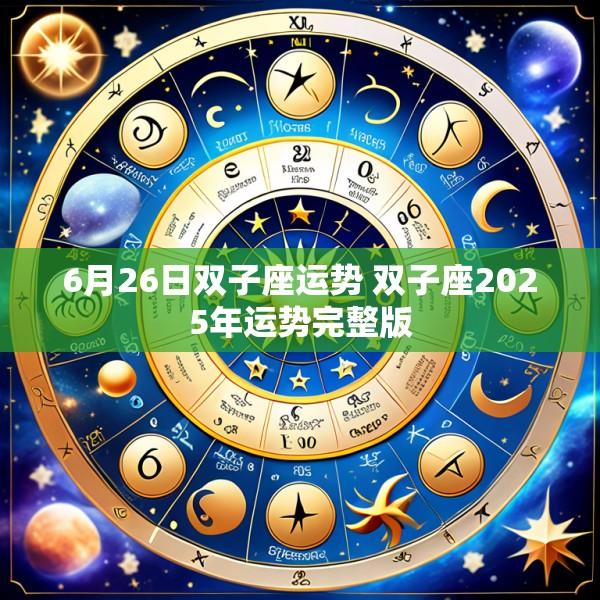6月26日双子座运势 双子座2025年运势完整版