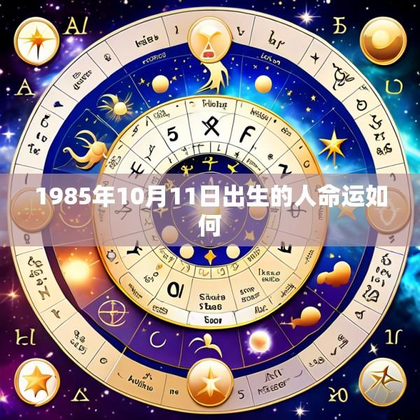 1985年10月11日出生的人命运如何