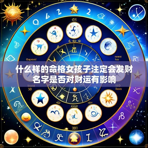 什么样的命格女孩子注定会发财名字是否对财运有影响