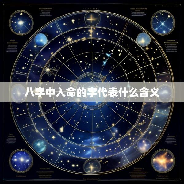 八字中入命的字代表什么含义