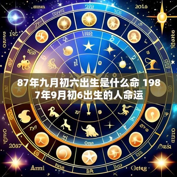 87年九月初六出生是什么命 1987年9月初6出生的人命运