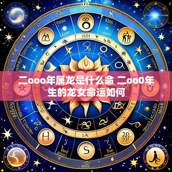 二ooo年属龙是什么命 二oo0年生的龙女命运如何