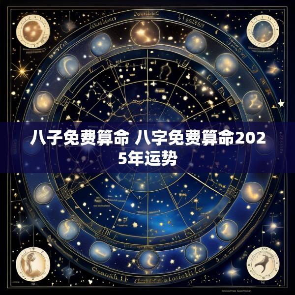 八子免费算命 八字免费算命2025年运势
