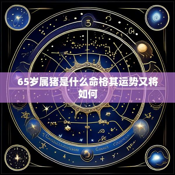 65岁属猪是什么命格其运势又将如何