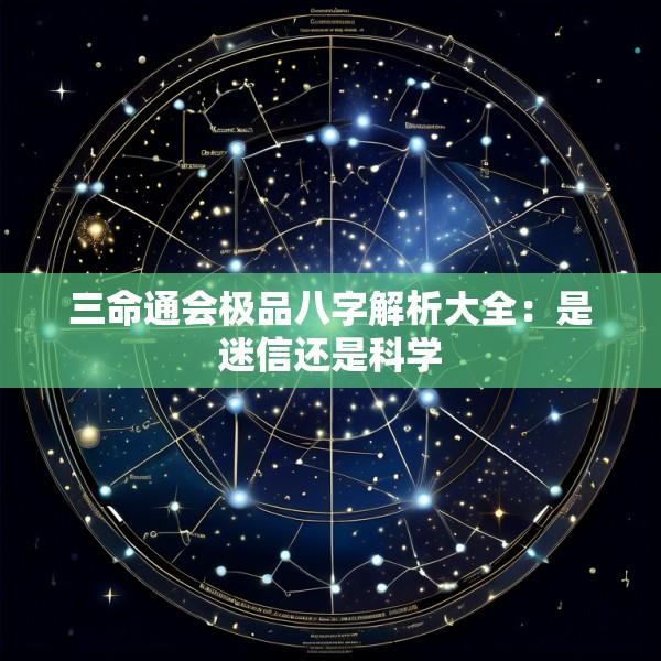 三命通会极品八字解析大全：是迷信还是科学
