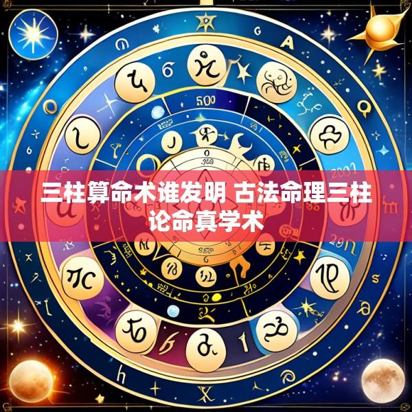 三柱算命术谁发明 古法命理三柱论命真学术