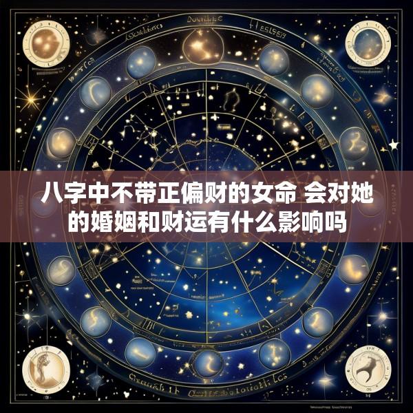八字中不带正偏财的女命 会对她的婚姻和财运有什么影响吗