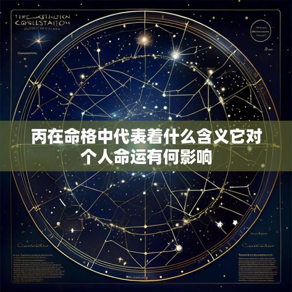丙在命格中代表着什么含义它对个人命运有何影响