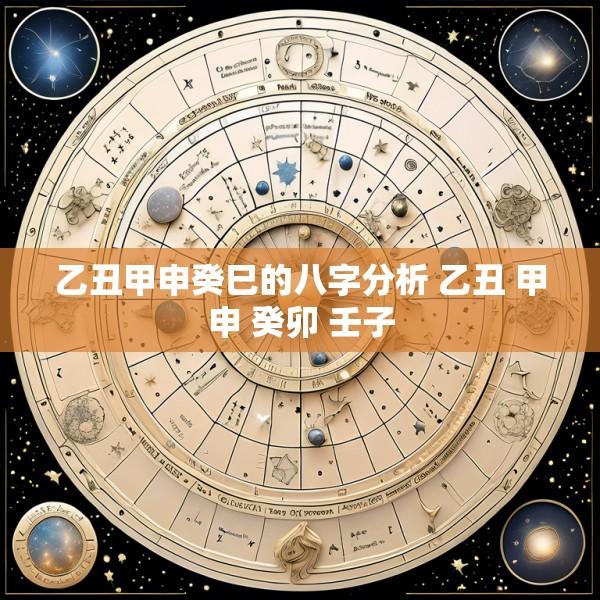 乙丑甲申癸巳的八字分析 乙丑 甲申 癸卯 壬子