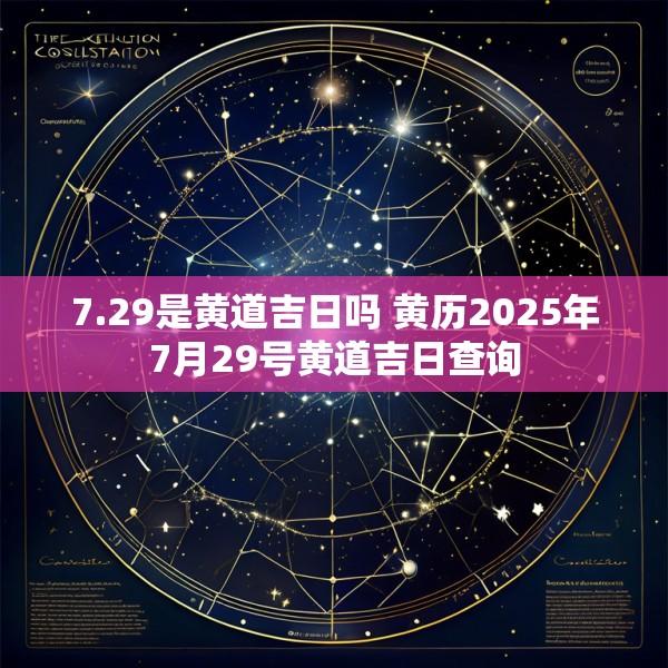 7.29是黄道吉日吗 黄历2025年7月29号黄道吉日查询