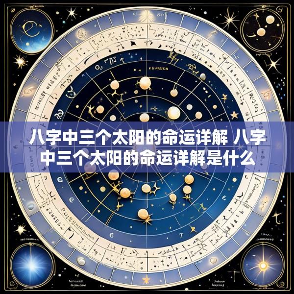 八字中三个太阳的命运详解 八字中三个太阳的命运详解是什么