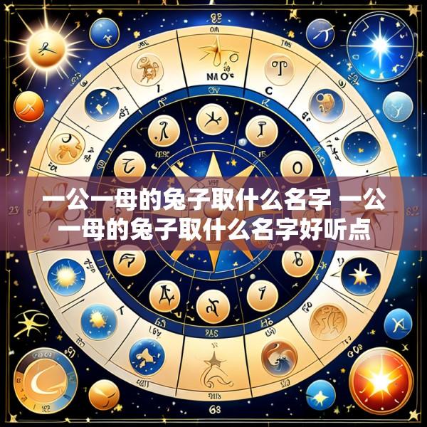 一公一母的兔子取什么名字 一公一母的兔子取什么名字好听点