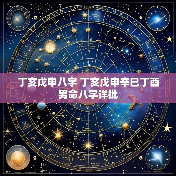 丁亥戊申八字 丁亥戊申辛巳丁酉男命八字详批