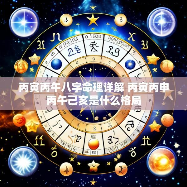 丙寅丙午八字命理详解 丙寅丙申丙午己亥是什么格局