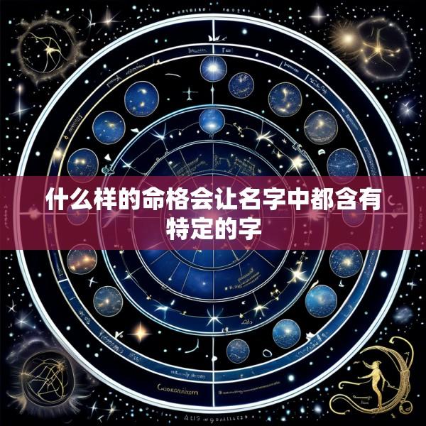 什么样的命格会让名字中都含有特定的字