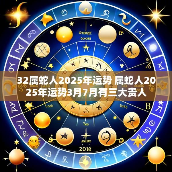 32属蛇人2025年运势 属蛇人2025年运势3月7月有三大贵人