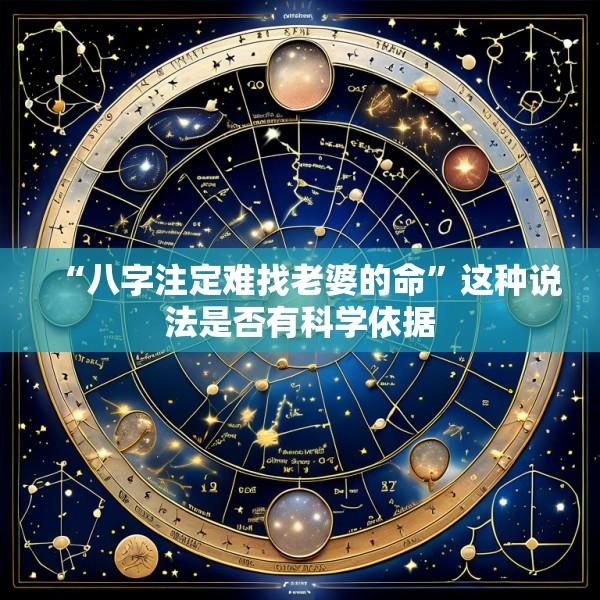 “八字注定难找老婆的命”这种说法是否有科学依据