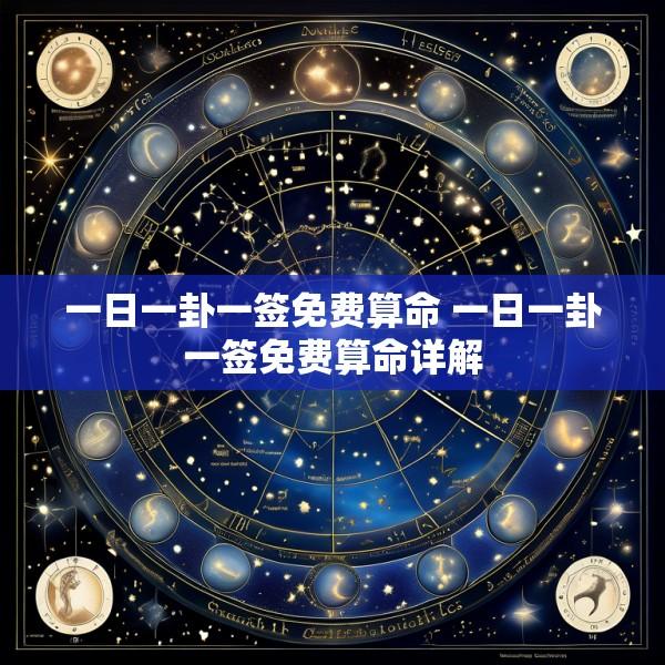 一日一卦一签免费算命 一日一卦一签免费算命详解