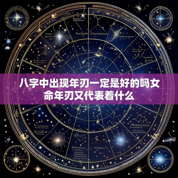 八字中出现年刃一定是好的吗女命年刃又代表着什么