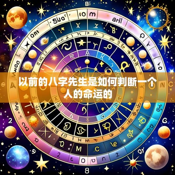 以前的八字先生是如何判断一个人的命运的