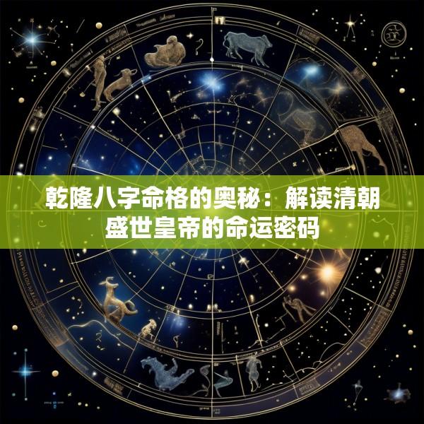 乾隆八字命格的奥秘：解读清朝盛世皇帝的命运密码