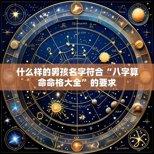 什么样的男孩名字符合“八字算命命格大全”的要求
