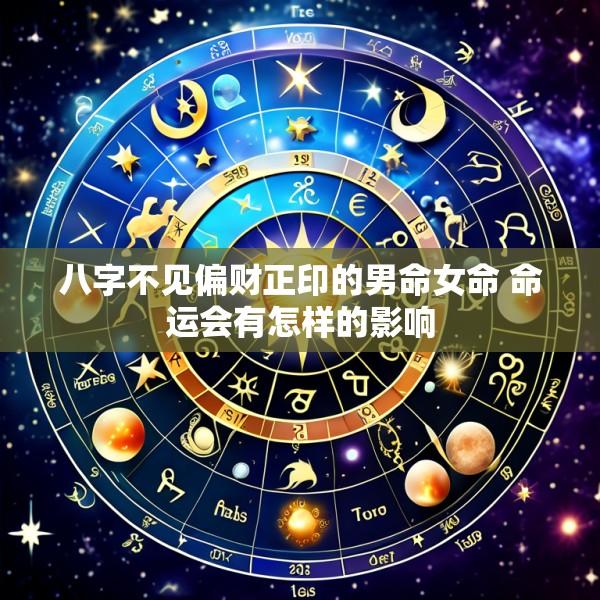 八字不见偏财正印的男命女命 命运会有怎样的影响