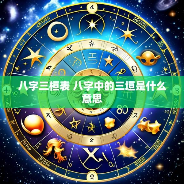 八字三桓表 八字中的三垣是什么意思