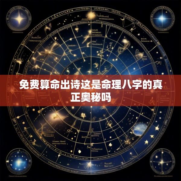 免费算命出诗这是命理八字的真正奥秘吗