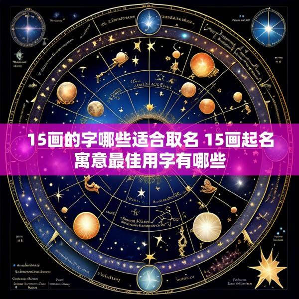 15画的字哪些适合取名 15画起名寓意最佳用字有哪些