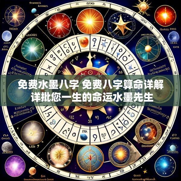 免费水墨八字 免费八字算命详解 详批您一生的命运水墨先生