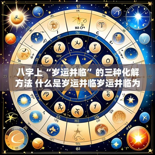 八字上“岁运并临”的三种化解方法 什么是岁运并临岁运并临为什么不好